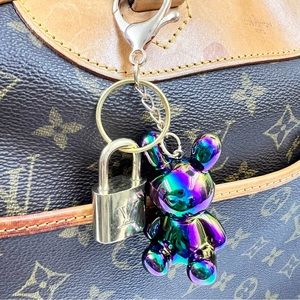 #316 Authentic Louis Vuitton Gold Brass Lock and unbranded Charm